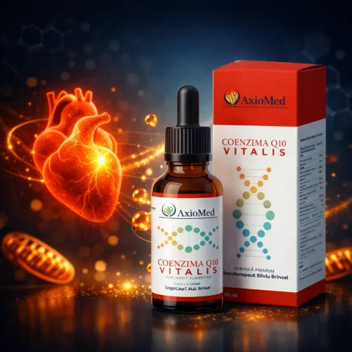 Coenzima Q10 Vitalis AxioMed - supliment premium pentru energie celulară și sănătate cardiovasculară - formulă unică cu 3 forme de CoQ10