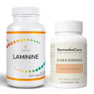 Pachet Laminine Curcumină Lipozomală Curcogenix 30 — cură de o lună pentru vitalitate și imunitate